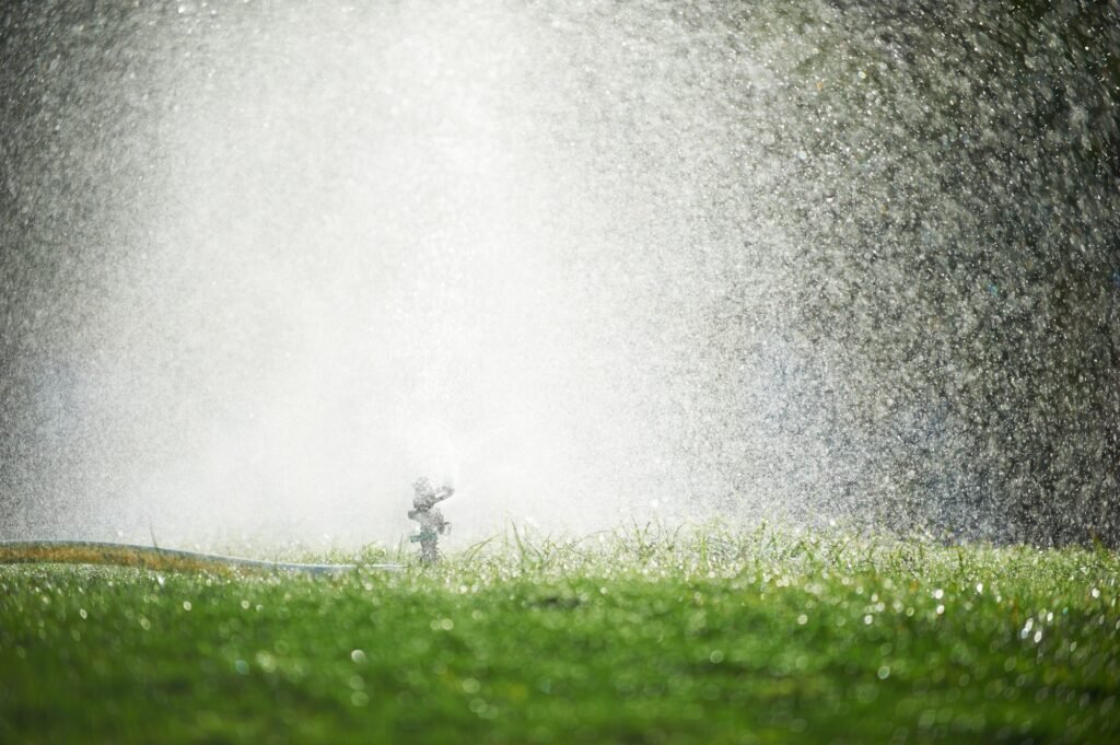 lawn sprinkler spaying water